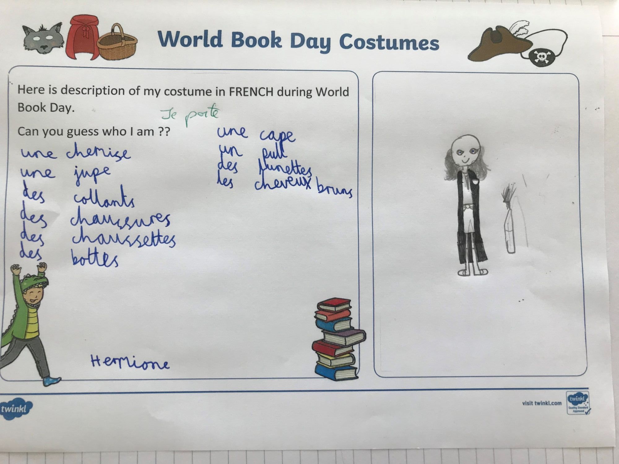 French World Book Day Writing